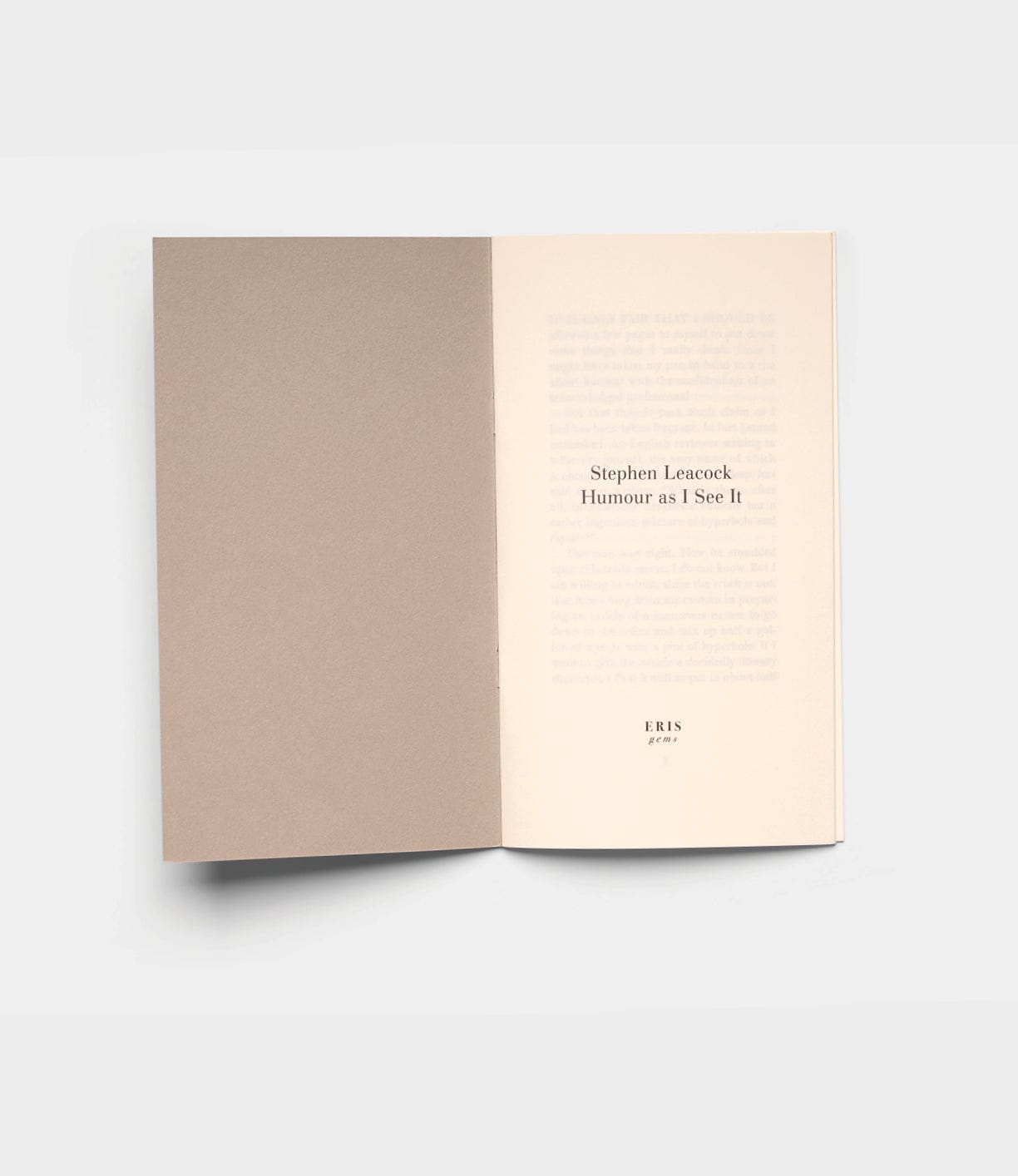 An open book shows the title page, "Humour as I See It" by Best Made Co., with an IRIS 2019 imprint, set against a plain white background.