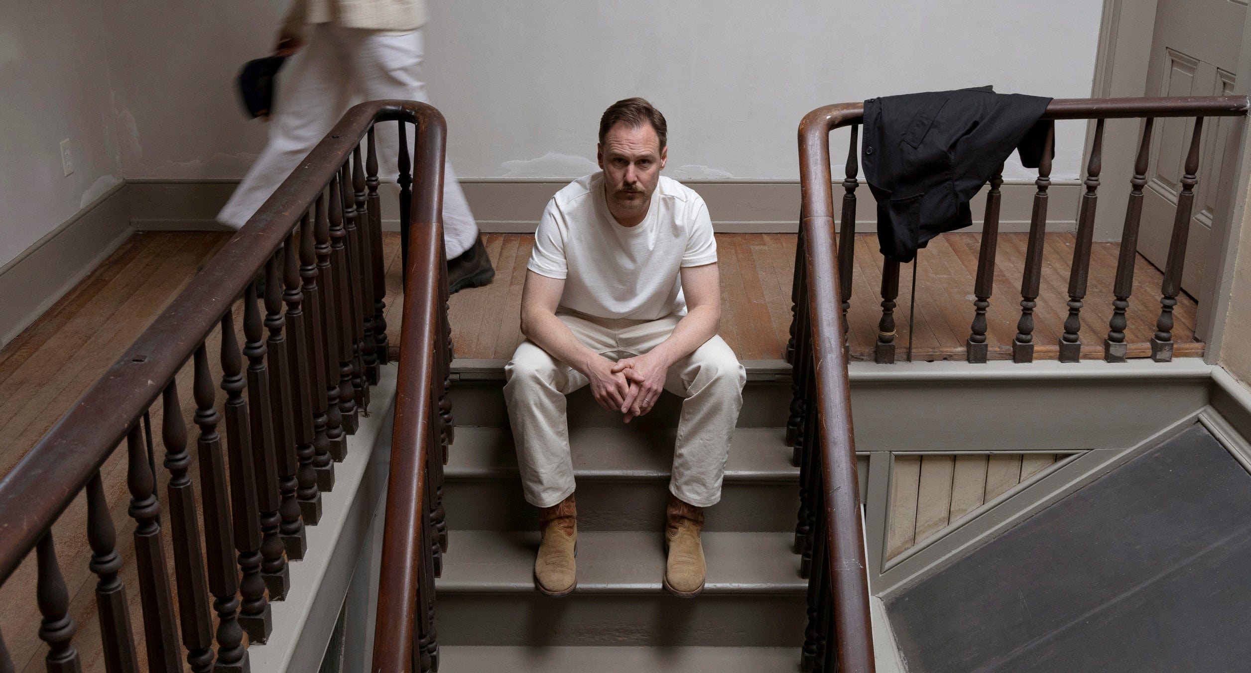 Man sitting on steps