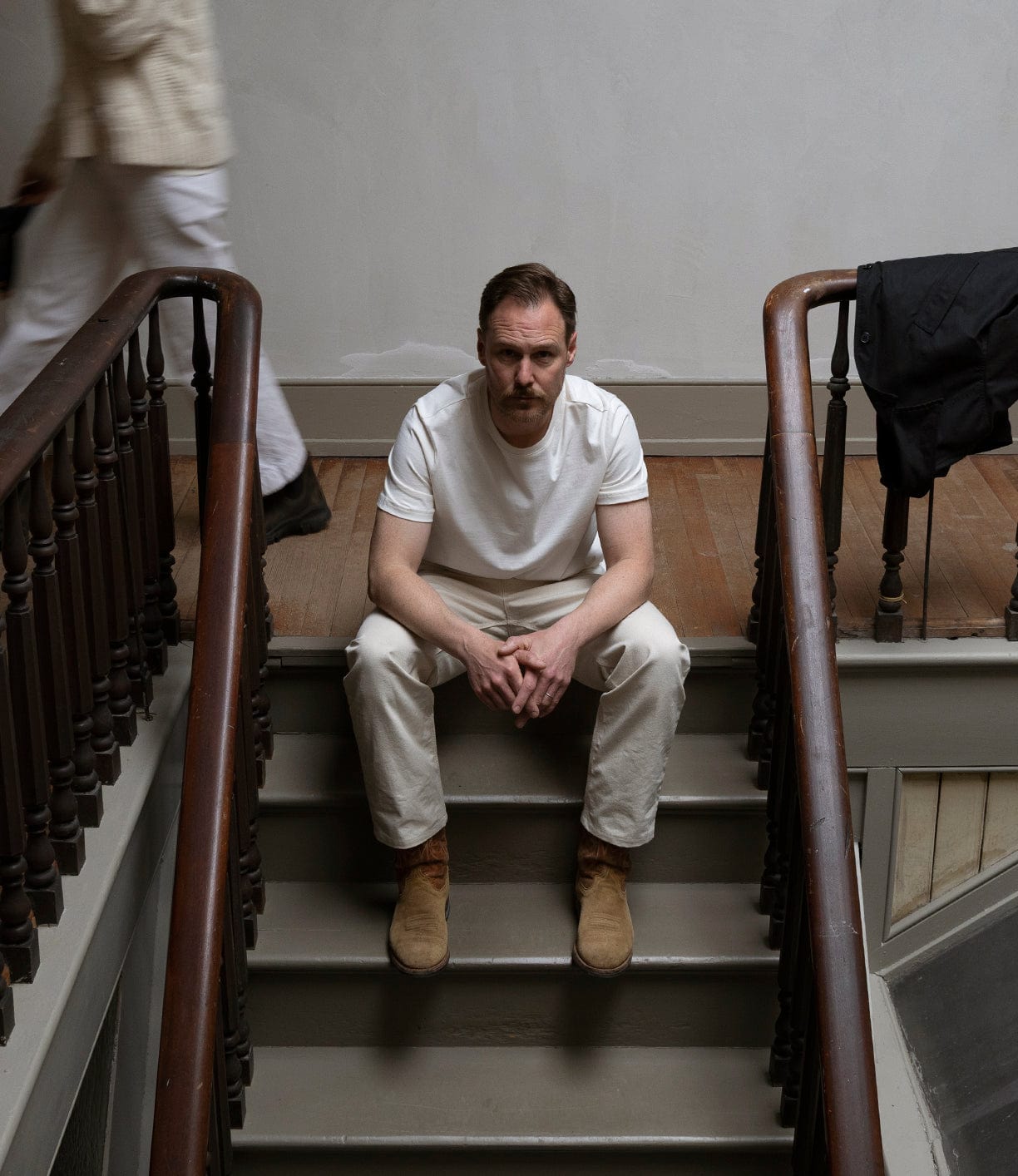 Man sitting on steps