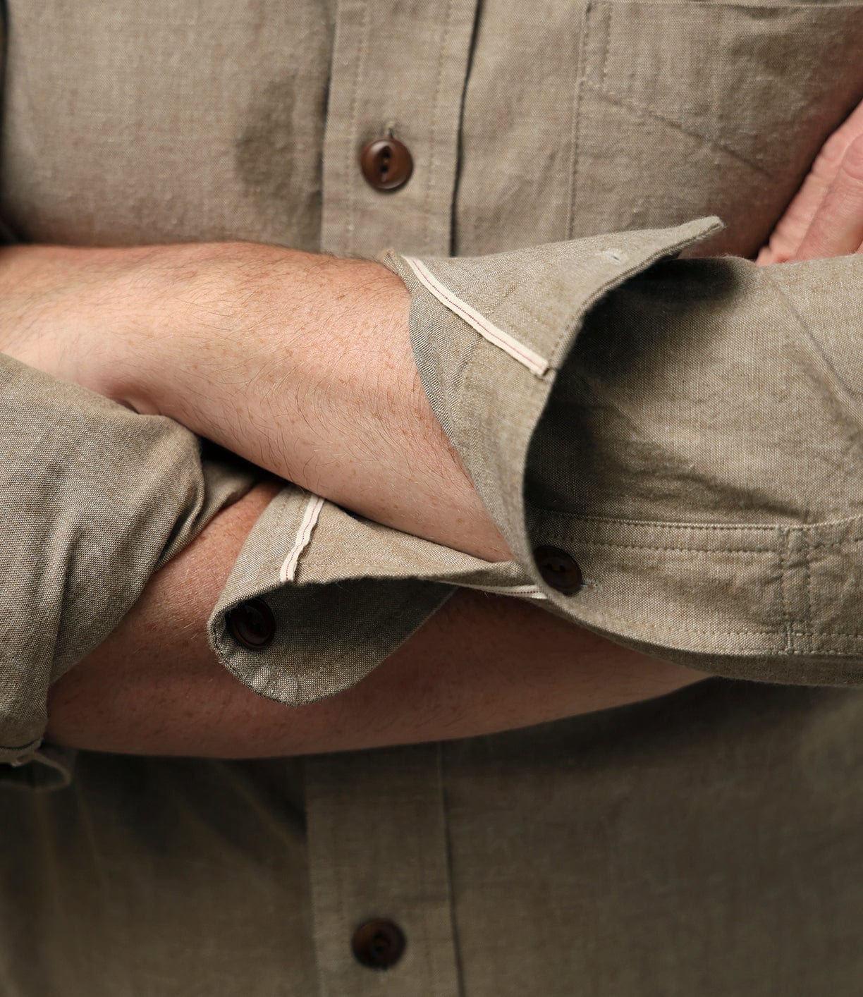 Okayama Selvege Chambray Tan Apparel Best Made Co.
