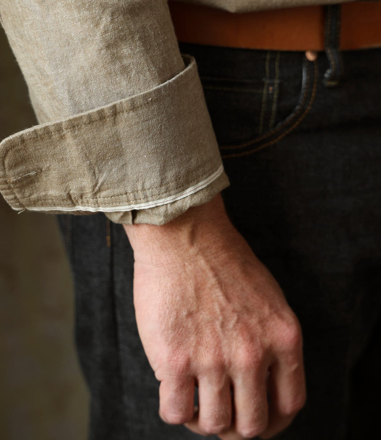 Okayama Selvege Chambray Tan Apparel Best Made Co.