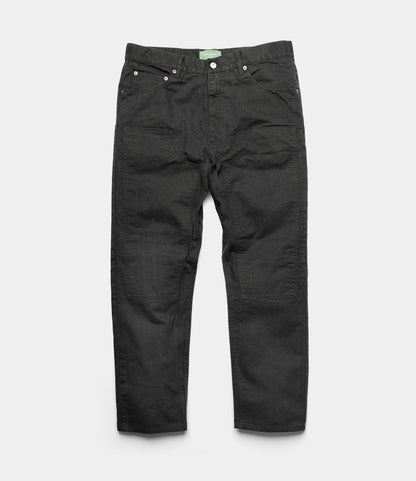 The Best Made Co. Field Pant Special Edition Navy features a straight-leg cut in durable cotton twill, silver rivets, button closure, and visible stitching. Displayed flat on a white background for a clear view of details.