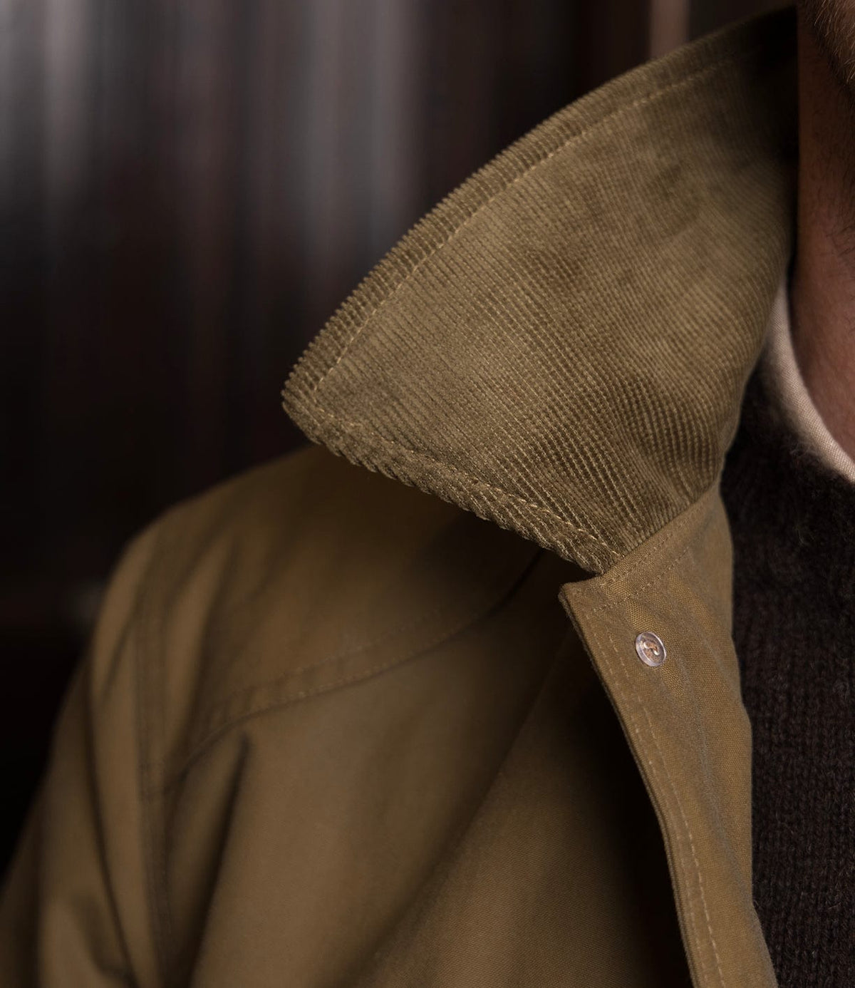 Wool-Lined Waxed Field Jacket Tan