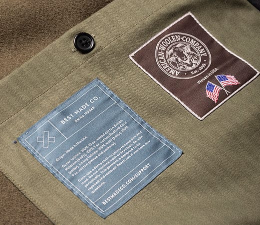 Wool-Lined Waxed Field Jacket Black